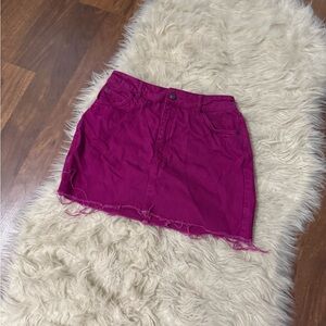 Topshop Magenta Denim Skirt